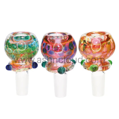 14 Mm - Fumed Doted Glass Bowl Pink