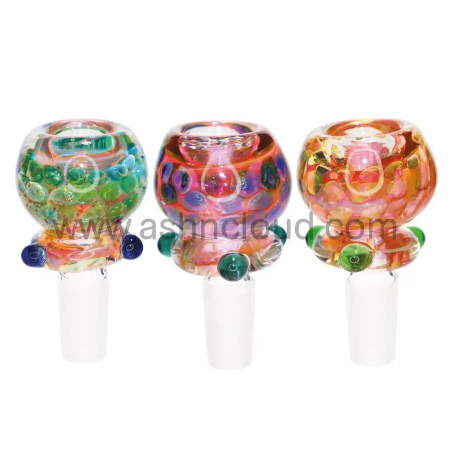 14mm Fumed Dotted Pink Glass Bowl