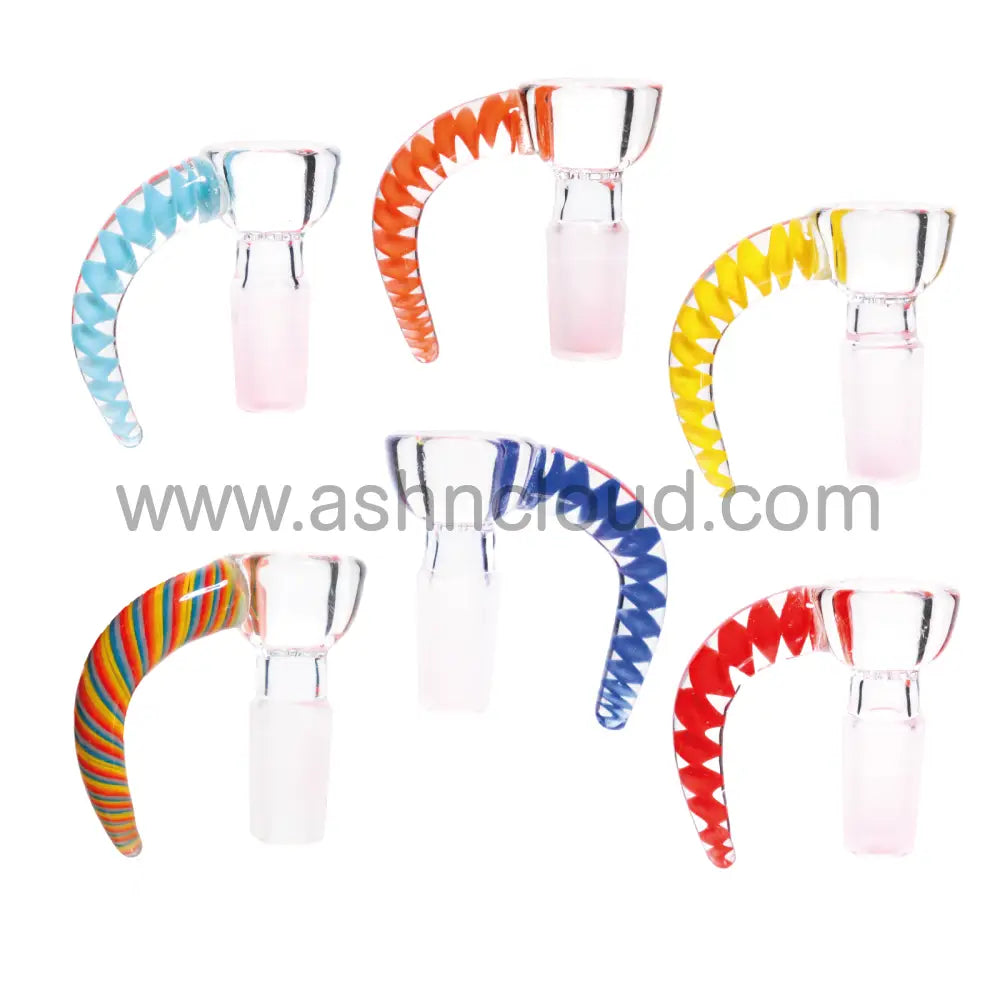 14 Mm - Glass Screen Crazy Multicolor Horn Clear Bowl