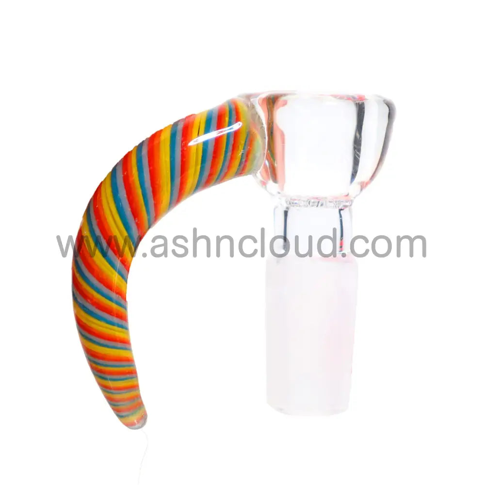 14 Mm - Glass Screen Crazy Multicolor Horn Clear Bowl