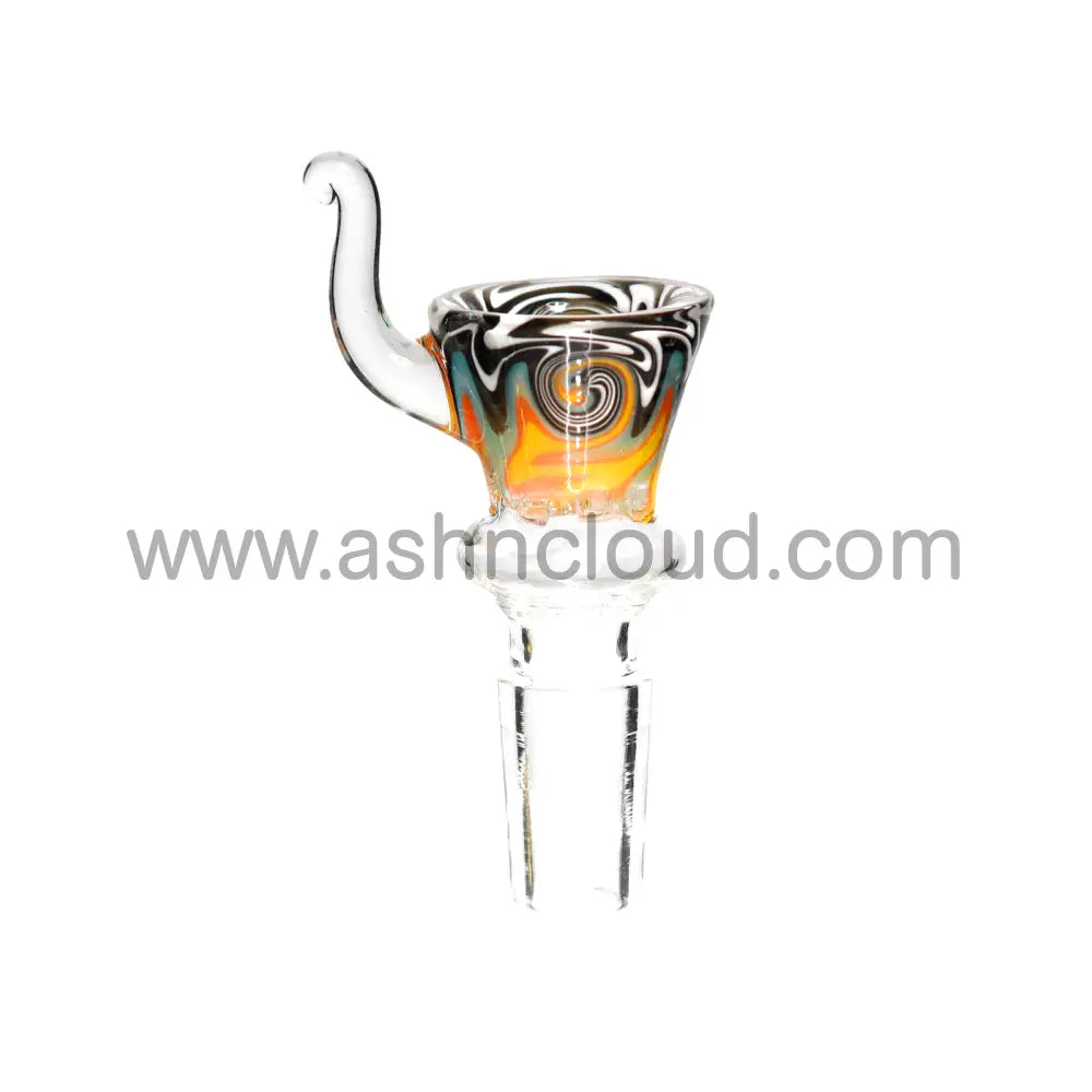 14 Mm - Glass Screen Wig Wag Cone Bowl Fancy Horn