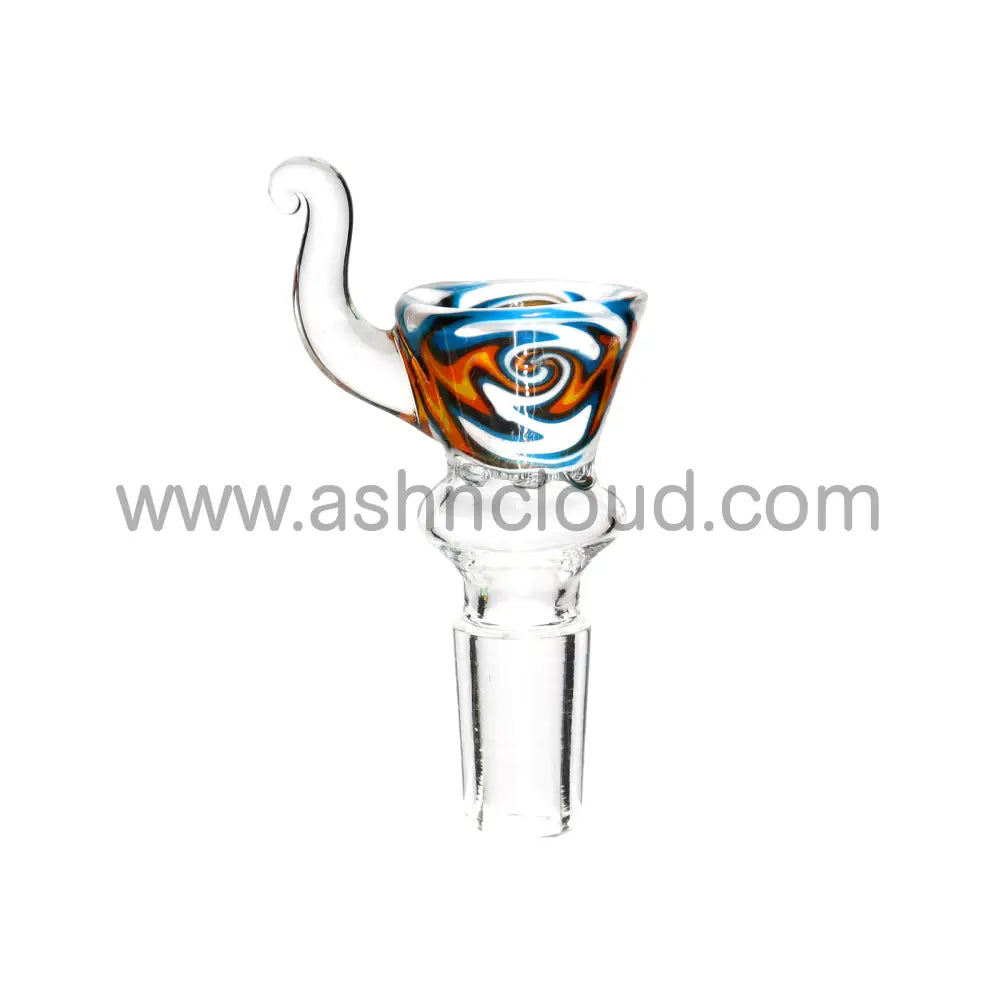 14 Mm - Glass Screen Wig Wag Cone Bowl Fancy Horn
