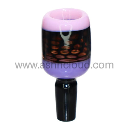 14 Mm - Honeycomb Fancy Black Glass Bowl