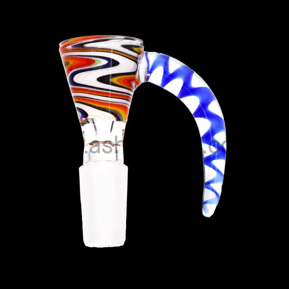14 Mm - Horn Wig Wag Multicolor Glass Bowl
