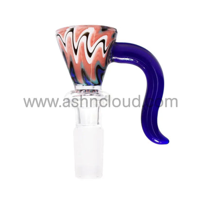 14 Mm - Horn Wig Wag Multicolor Glass Bowl Swirl