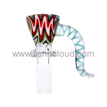 14 Mm - Horn Wig Wag Multicolor Glass Bowl Swirl