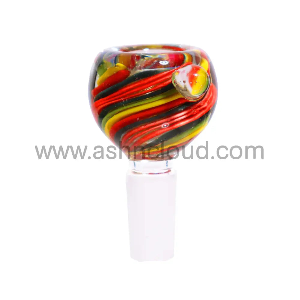 14 Mm - Multicolor Rasta Swirl Bowl