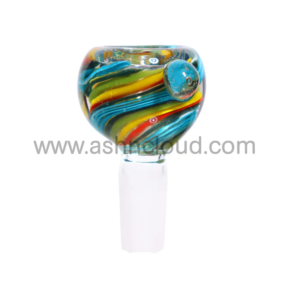 14 Mm - Multicolor Rasta Swirl Bowl