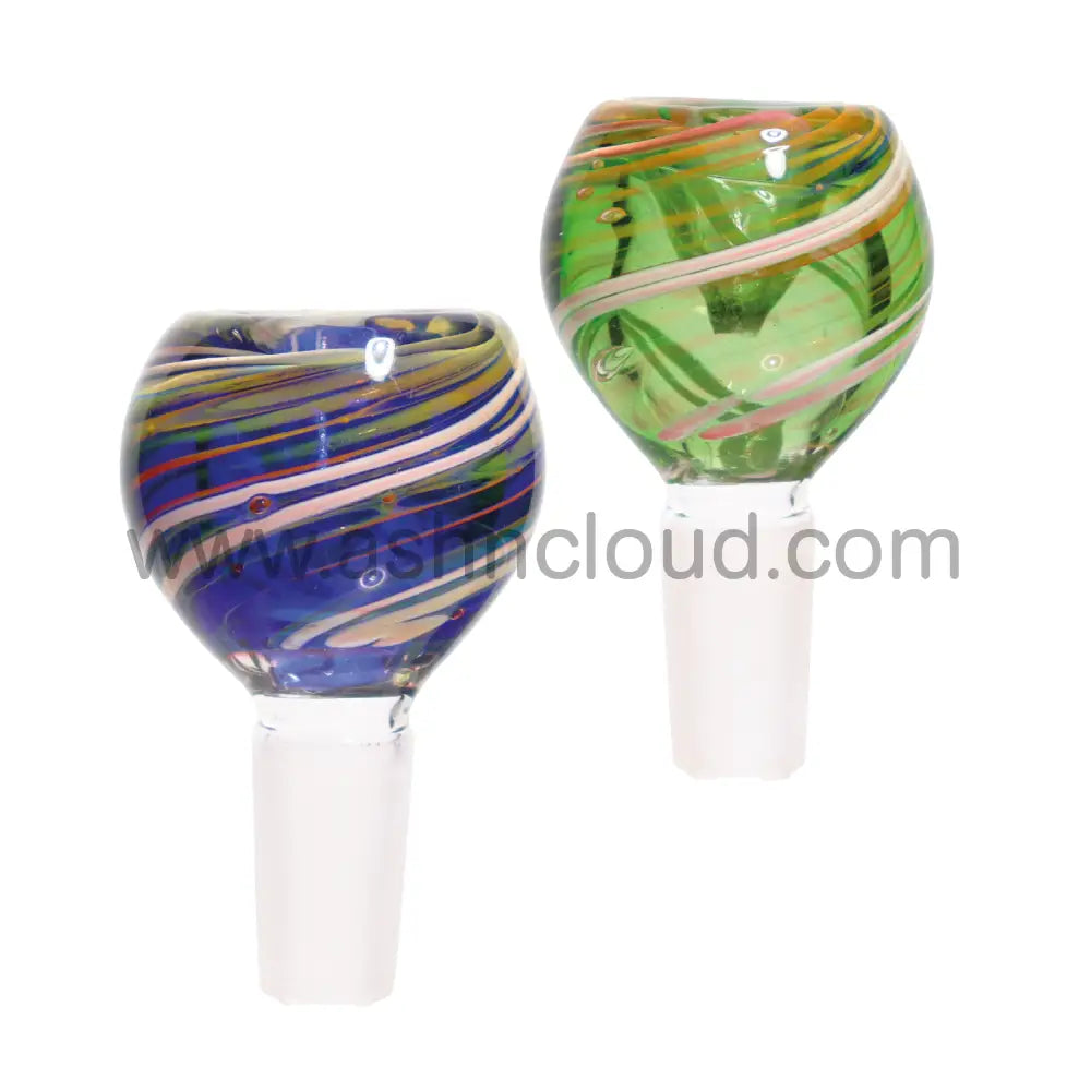 14 Mm -Multicolor Streak Oval Curvy Bowl