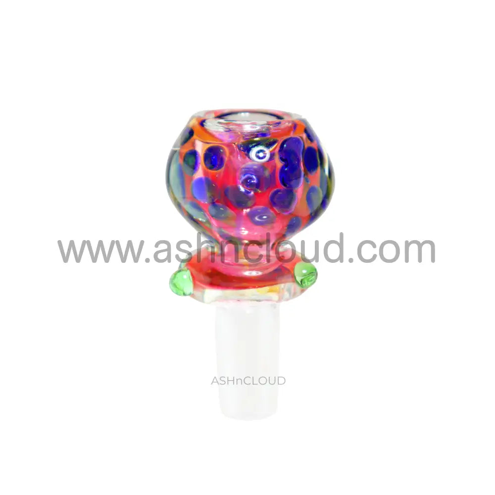 14 Mm - Oval Pink Doted Glass Bowl