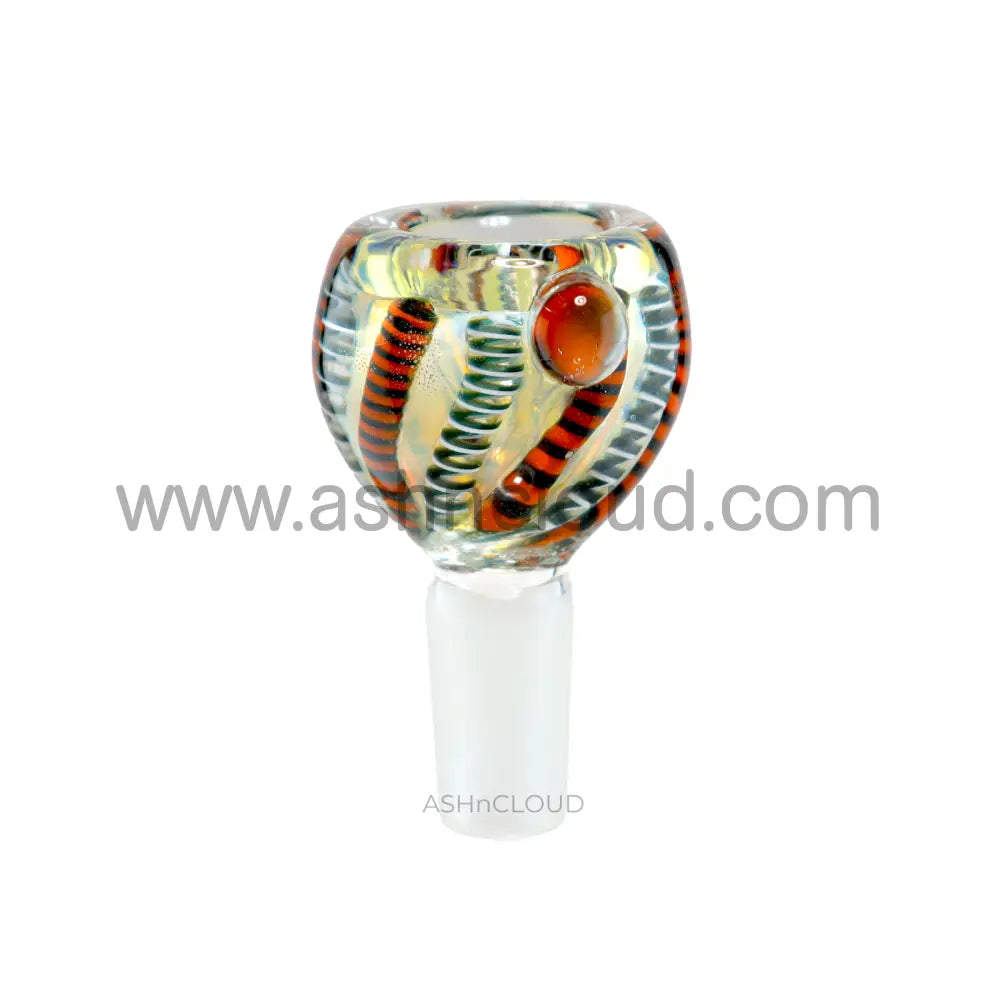14 Mm - Oval Plaited Multicolor Glass Bowl