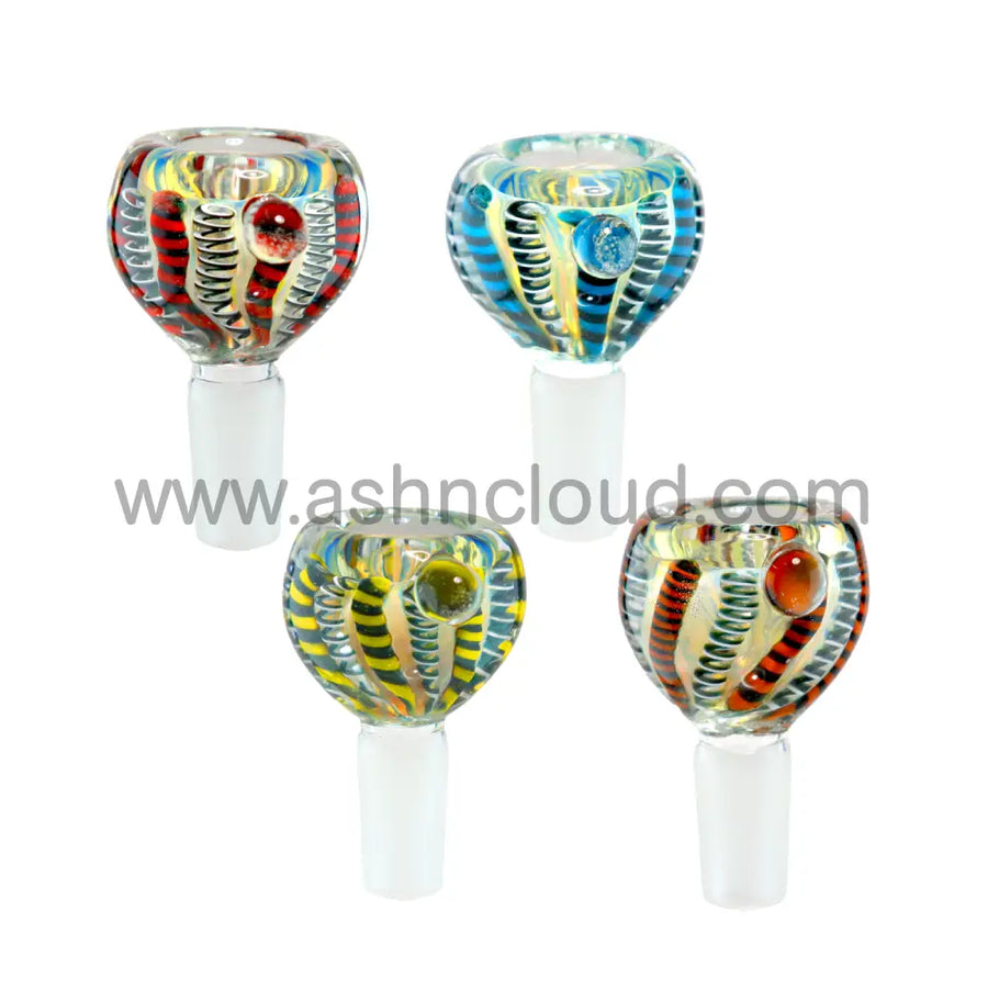 14mm Oval Plaited Multicolor Glass Bowl