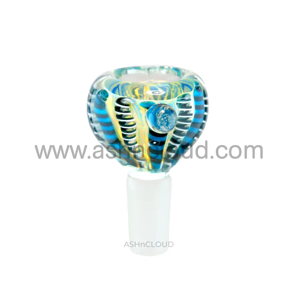 14 Mm - Oval Plaited Multicolor Glass Bowl