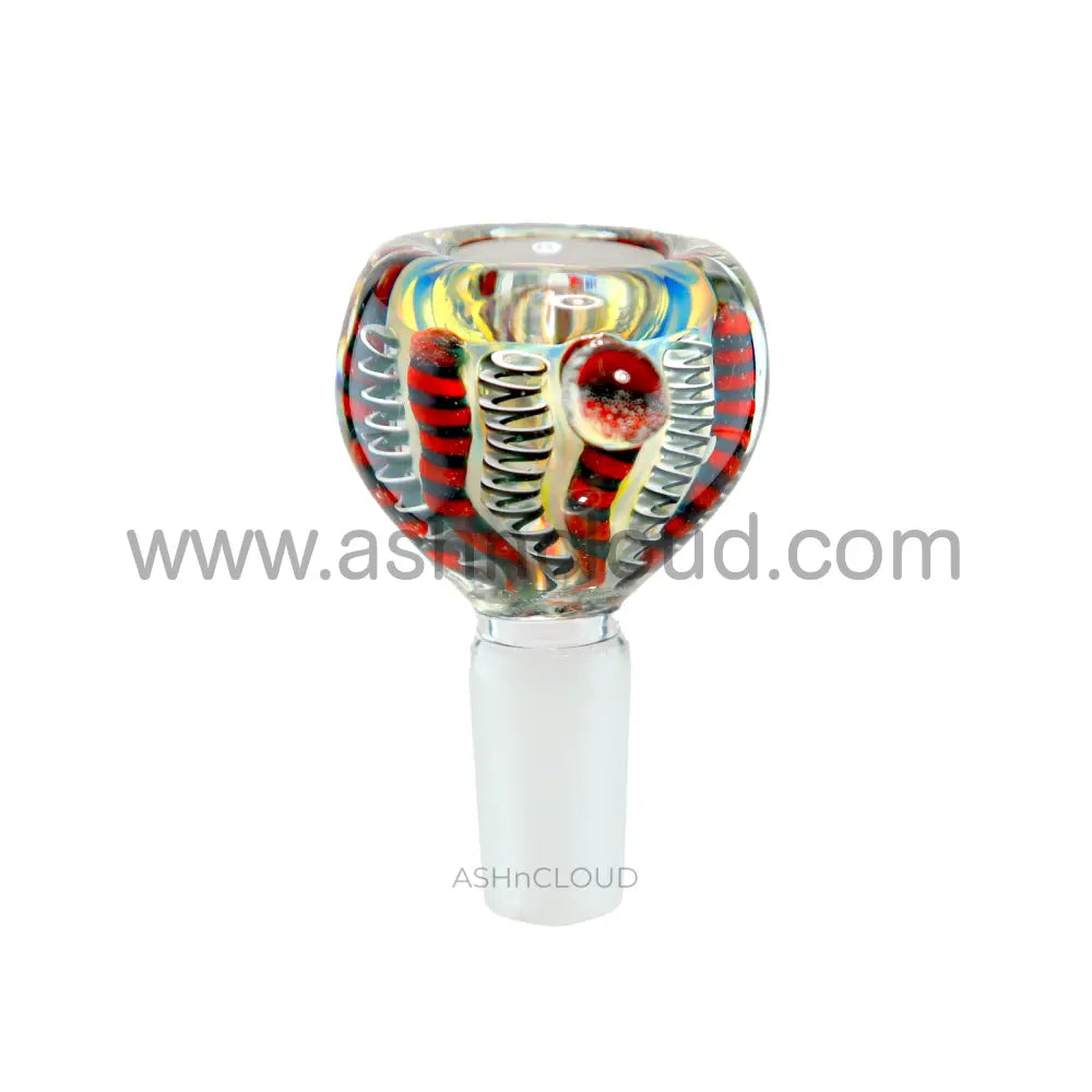 14 Mm - Oval Plaited Multicolor Glass Bowl