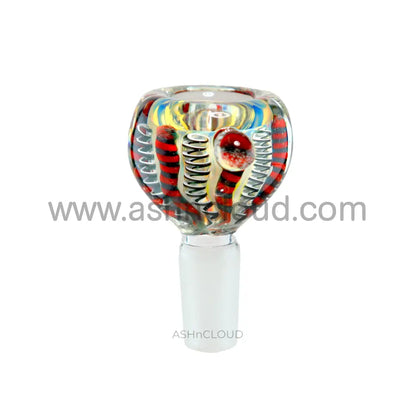14 Mm - Oval Plaited Multicolor Glass Bowl