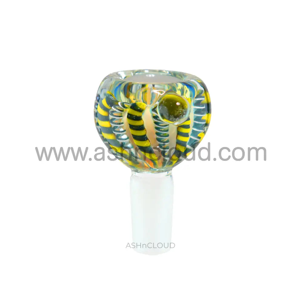 14 Mm - Oval Plaited Multicolor Glass Bowl