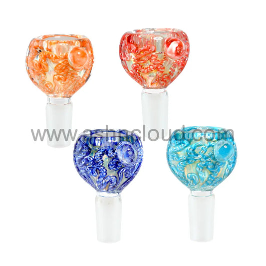 14 Mm - Oval Splatter Multicolor Glass Bowl