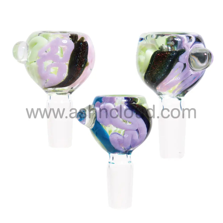 14mm Slime Implosion Twister Glass Bowl