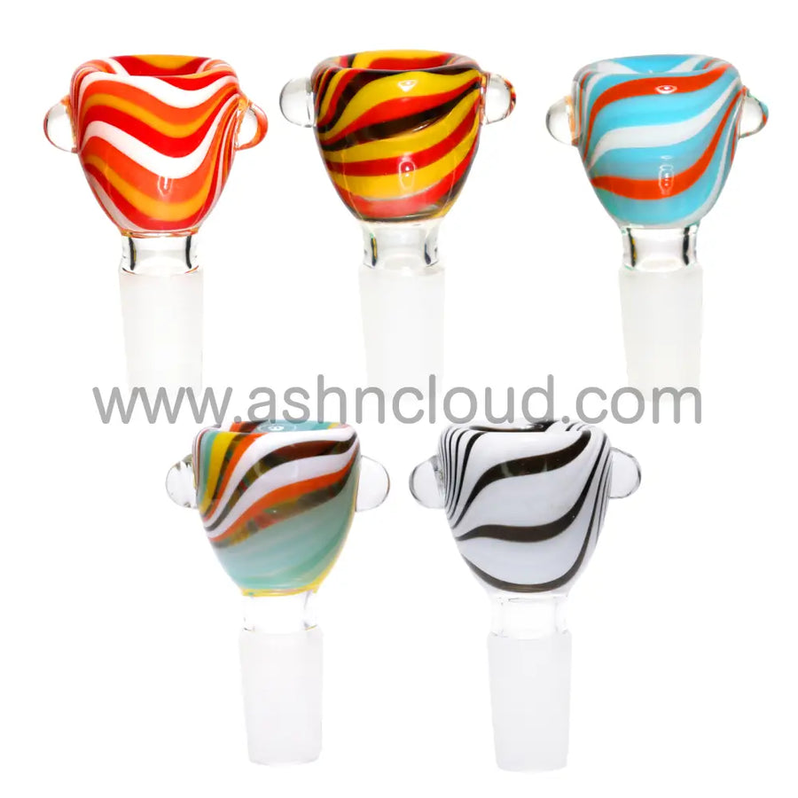 14mm Spiral Multicolor Glass Bowl