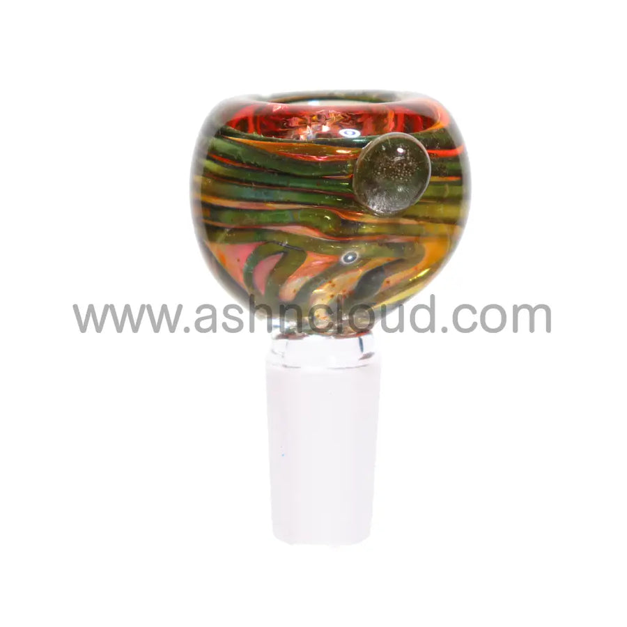 14mm Streaky Pink-Red Curvy Glass Bowl