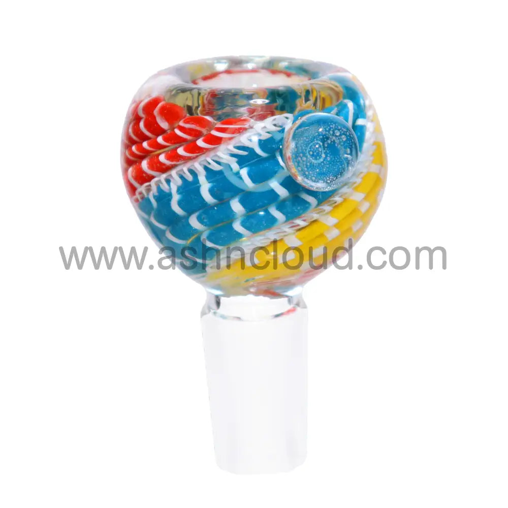 14 Mm - Streaky Tails Multicolor Glass Bowl