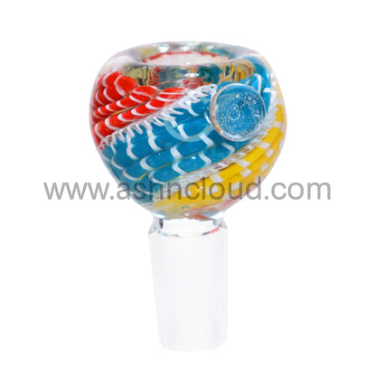 14 Mm - Streaky Tails Multicolor Glass Bowl