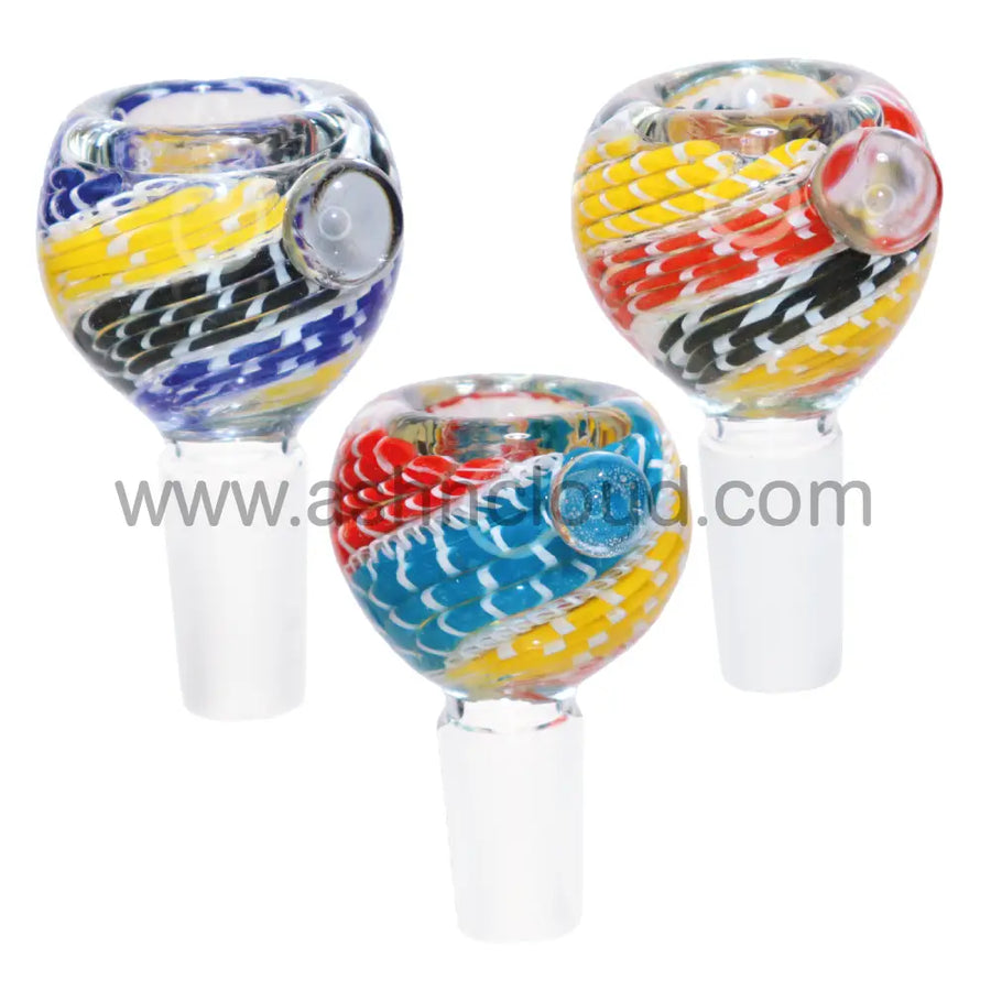 14mm Streaky Tails Multicolor Glass Bowl