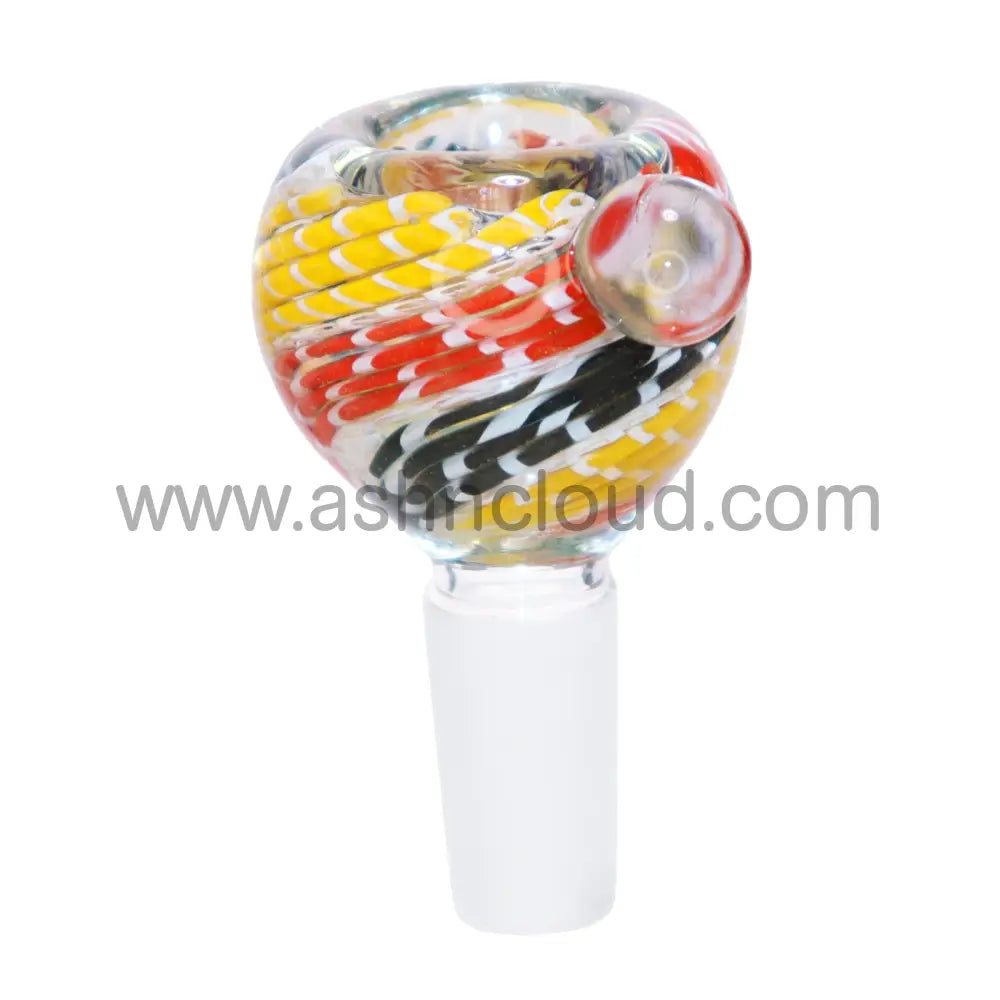 14 Mm - Streaky Tails Multicolor Glass Bowl