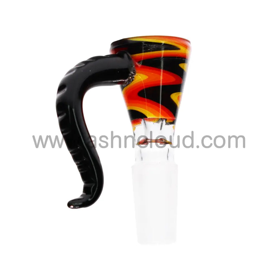 14mm Twisted Horn Black Glass Bowl