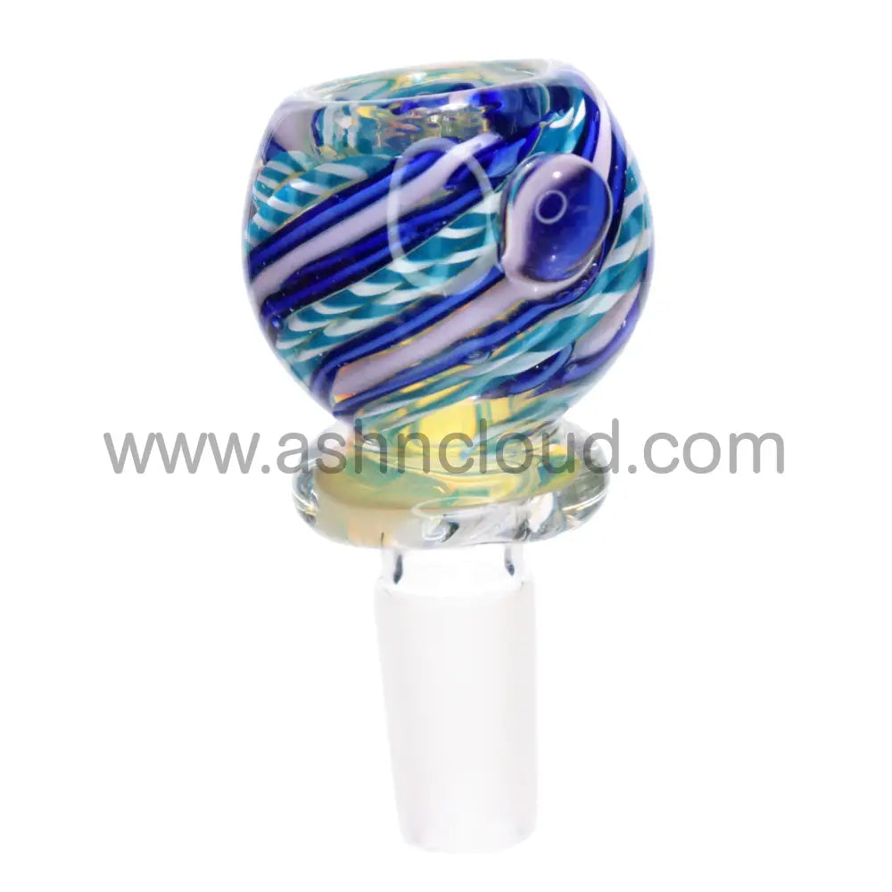 14 Mm - Twisted Ring Multicolor Color Glass Bowl