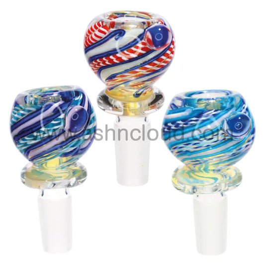 14 Mm - Twisted Ring Multicolor Color Glass Bowl