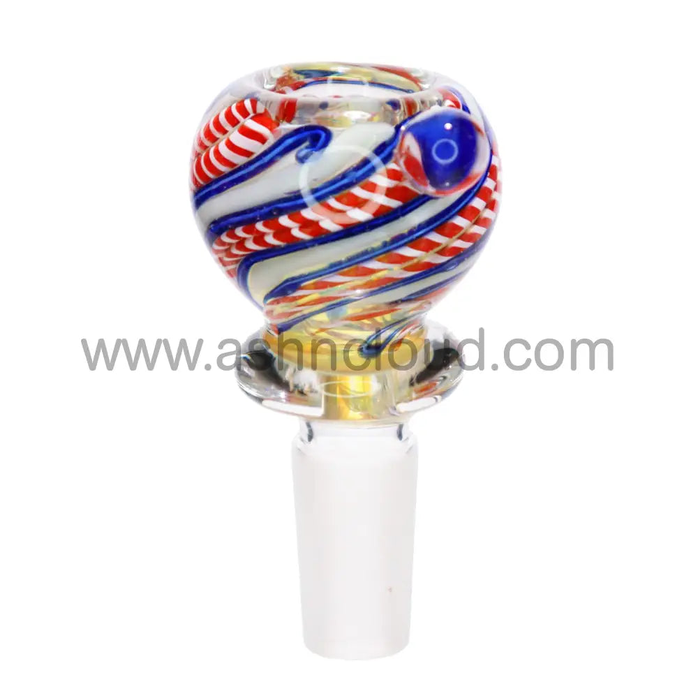 14 Mm - Twisted Ring Multicolor Color Glass Bowl