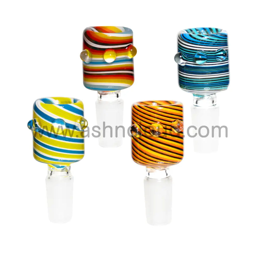 14mm Twisted Streaky Multicolor Glass Bowl