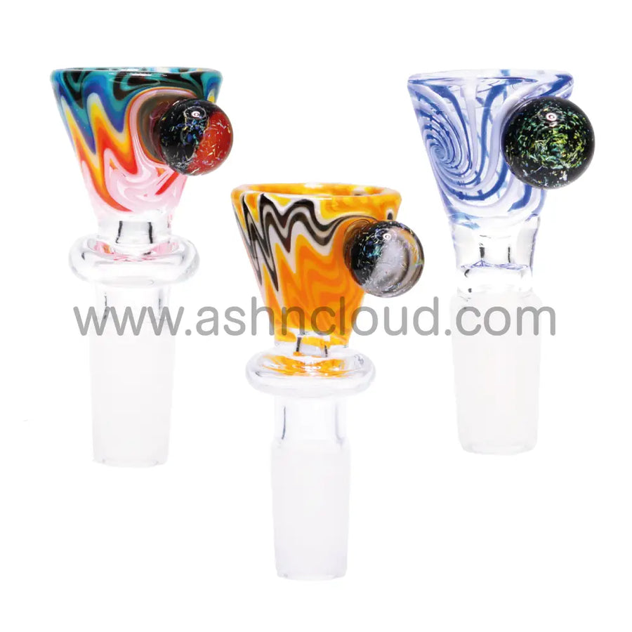 14mm Twisted Wig Wag Dichro Glass Bowl