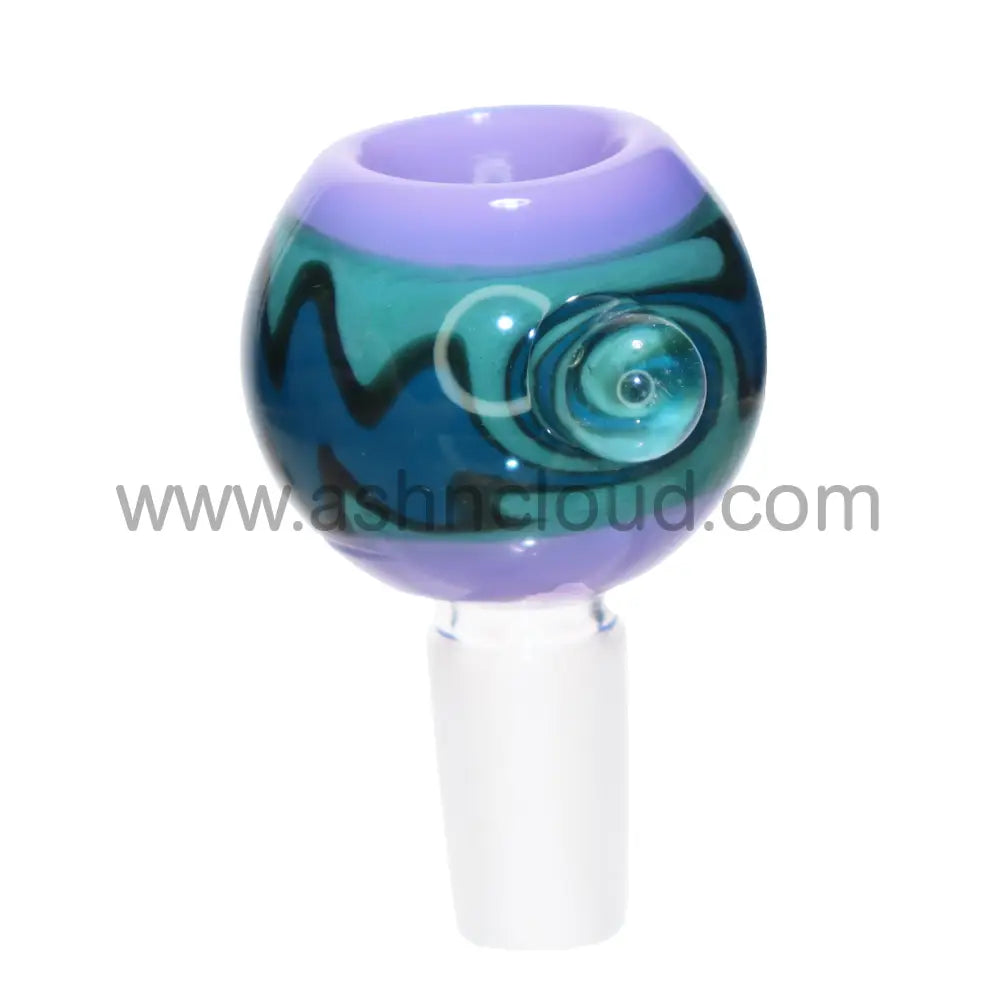 14 Mm - Wig Wag Curvy Slime Colors Glass Bowl