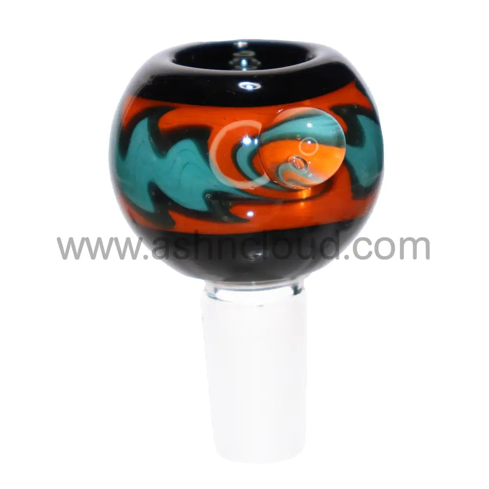 14 Mm - Wig Wag Curvy Slime Colors Glass Bowl