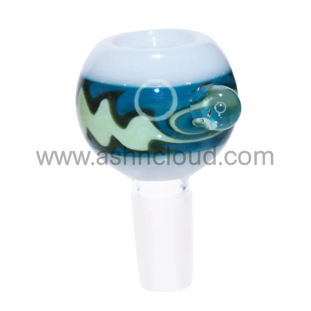 14 Mm - Wig Wag Curvy Slime Colors Glass Bowl