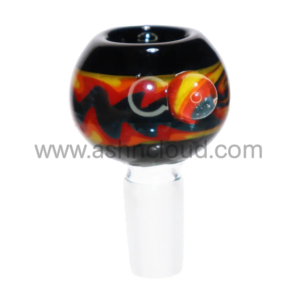 14 Mm - Wig Wag Curvy Slime Colors Glass Bowl