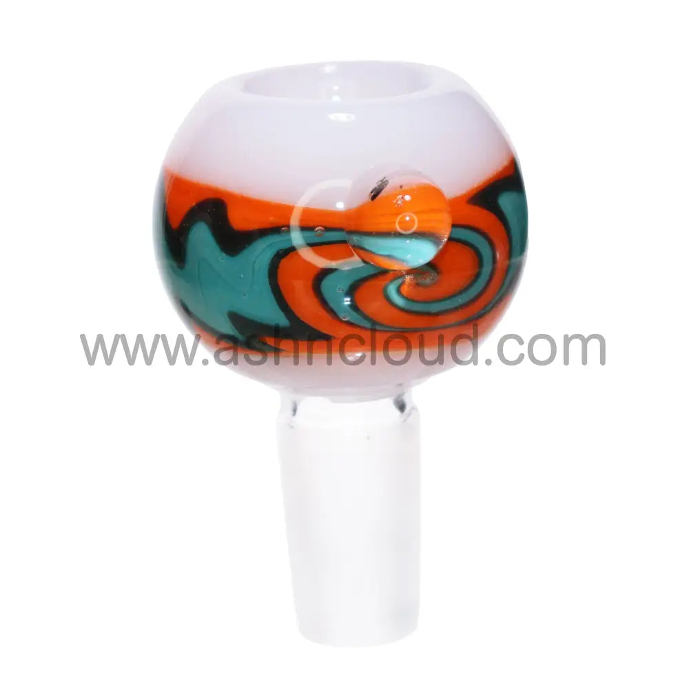 14 Mm - Wig Wag Curvy Slime Colors Glass Bowl