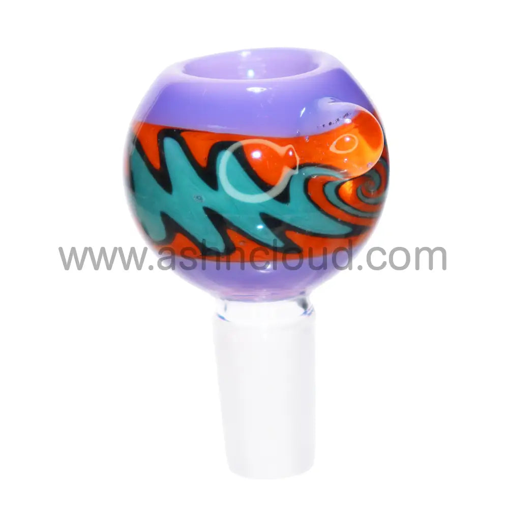 14 Mm - Wig Wag Curvy Slime Colors Glass Bowl