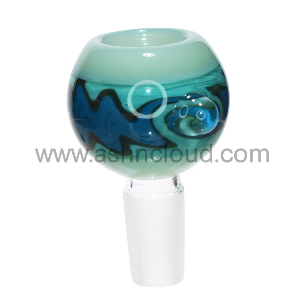 14 Mm - Wig Wag Curvy Slime Colors Glass Bowl