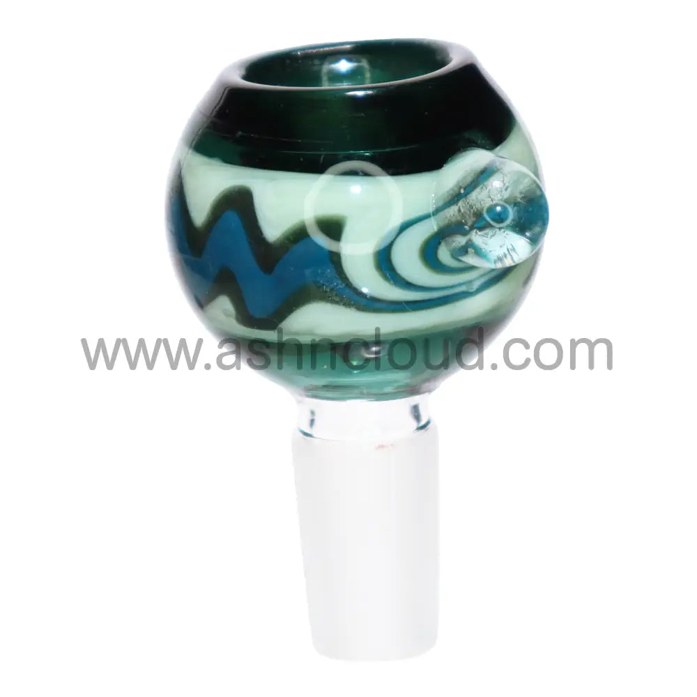 14 Mm - Wig Wag Curvy Slime Colors Glass Bowl