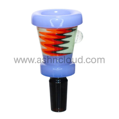 14 Mm - Wig Wag Triangle Black Slime Colors Glass Bowl
