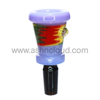 14 Mm - Wig Wag Triangle Black Slime Colors Glass Bowl