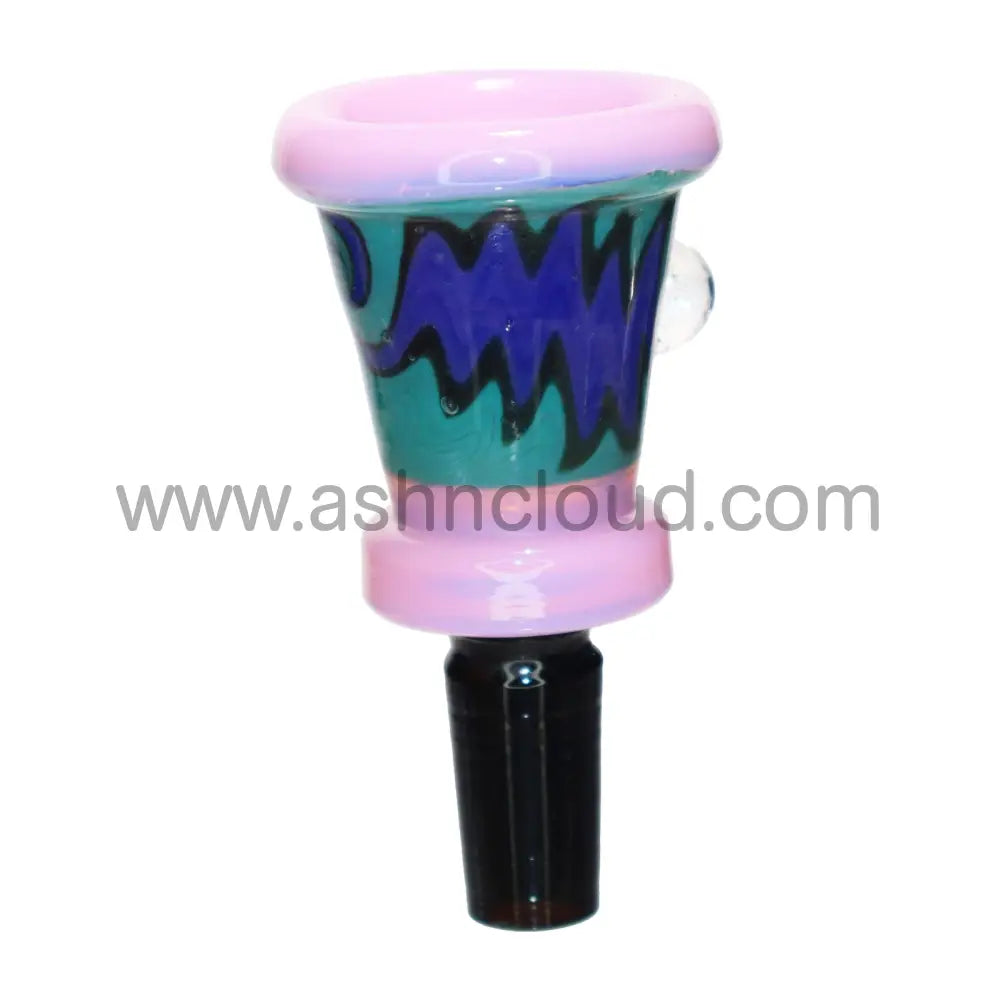 14 Mm - Wig Wag Triangle Black Slime Colors Glass Bowl