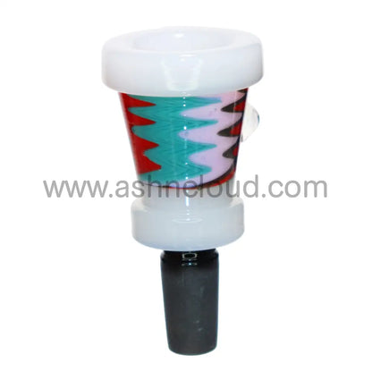 14 Mm - Wig Wag Triangle Black Slime Colors Glass Bowl