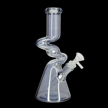 10 Inch Zig Zag Neck Beaker Glass Water Pipe – Assorted Colors Wholesale