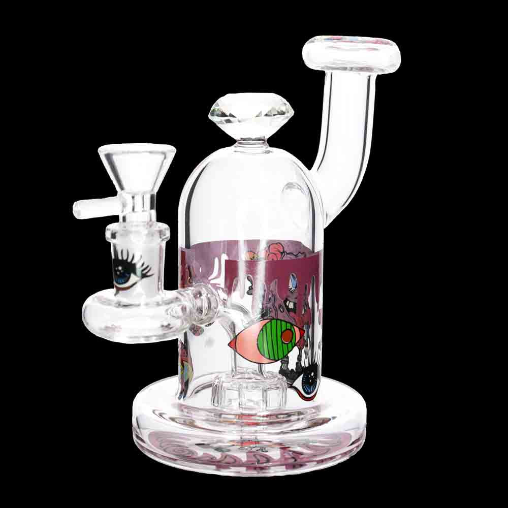 7” Heavy Diamond Glass Water Pipe – Thick Dab Rig | Wholesale