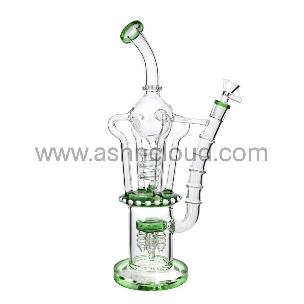 15 In - Multicolor King Valves Luxury Glass Recycler