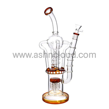 15 In - Multicolor King Valves Luxury Glass Recycler